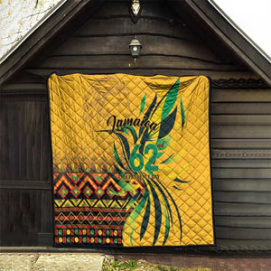 Black Jamaican Independence Day 1962 Quilt Jumieka Streamertail Reggae Pattern