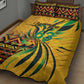 Black Jamaican Independence Day 1962 Quilt Bed Set Jumieka Streamertail Reggae Pattern LT01