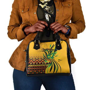 Black Jamaican Independence Day 1962 Shoulder Handbag Jumieka Streamertail Reggae Pattern