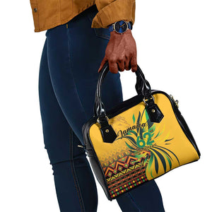 Black Jamaican Independence Day 1962 Shoulder Handbag Jumieka Streamertail Reggae Pattern