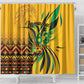 Black Jamaican Independence Day 1962 Shower Curtain Jumieka Streamertail Reggae Pattern LT01