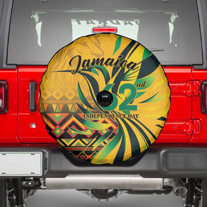 Black Jamaican Independence Day 1962 Spare Tire Cover Jumieka Streamertail Reggae Pattern