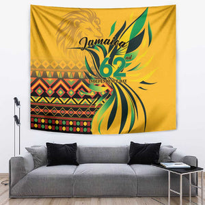 Black Jamaican Independence Day 1962 Tapestry Jumieka Streamertail Reggae Pattern