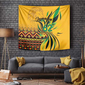 Black Jamaican Independence Day 1962 Tapestry Jumieka Streamertail Reggae Pattern