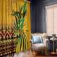 Black Jamaican Independence Day 1962 Window Curtain Jumieka Streamertail Reggae Pattern LT01