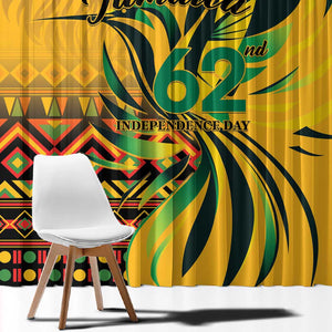 Black Jamaican Independence Day 1962 Window Curtain Jumieka Streamertail Reggae Pattern