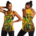 Personalized Black Jamaican Independence Day 1962 Women Racerback Tank Jumieka Streamertail Reggae Pattern LT01