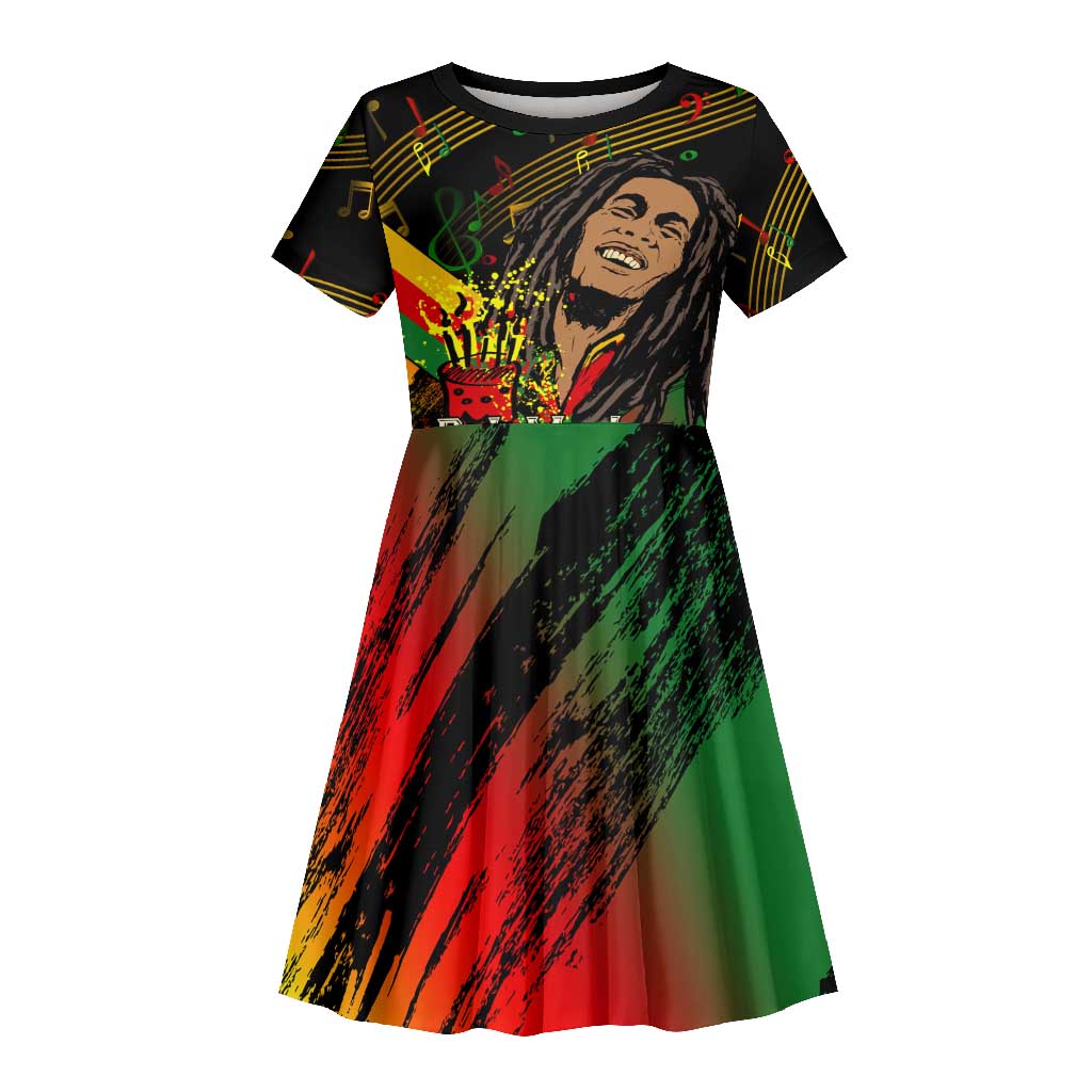 The Father of Reggae Kid Short Sleeve Dress - Legendary Birthday Tribute