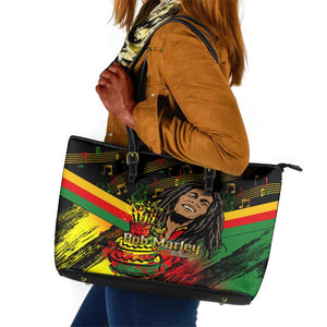 The Father of Reggae Leather Tote Bag - Legendary Birthday Tribute