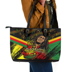 The Father of Reggae Leather Tote Bag - Legendary Birthday Tribute