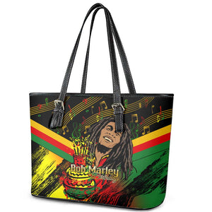 The Father of Reggae Leather Tote Bag - Legendary Birthday Tribute