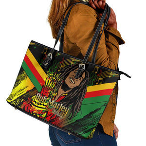 The Father of Reggae Leather Tote Bag - Legendary Birthday Tribute