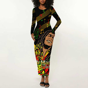 The Father of Reggae Long Sleeve Bodycon Dress - Legendary Birthday Tribute