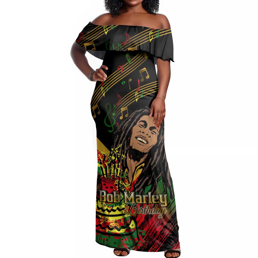 The Father of Reggae Off Shoulder Maxi Dress - Legendary Birthday Tribute