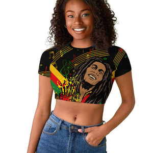 The Father of Reggae Raglan Cropped T shirt - Legendary Birthday Tribute