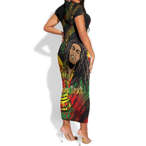 The Father of Reggae Short Sleeve Bodycon Dress - Legendary Birthday Tribute