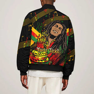 The Father of Reggae Sleeve Zip Bomber Jacket - Legendary Birthday Tribute