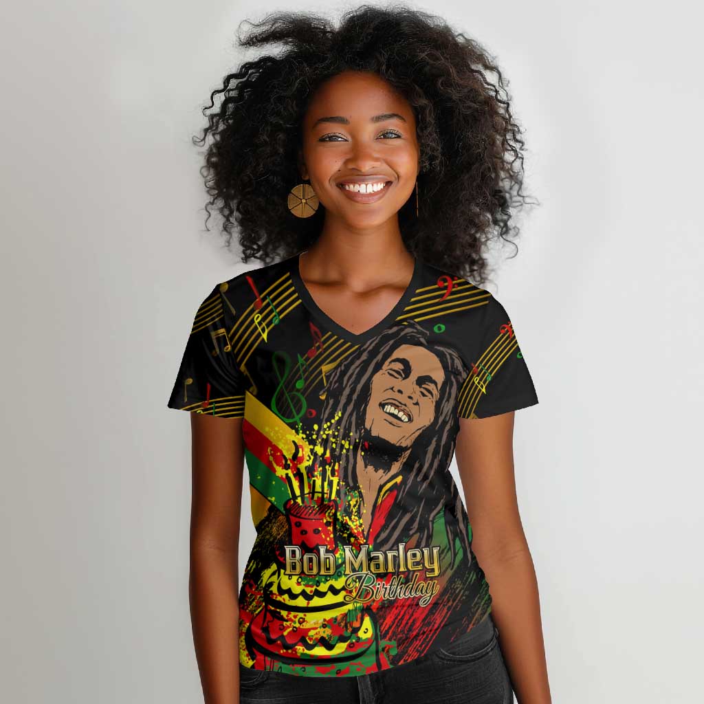 The Father of Reggae Women V-Neck T-Shirt - Legendary Birthday Tribute