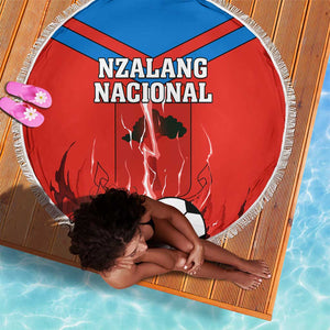 Support Nzalang Nacional - Equatorial Guinea Football Beach Blanket