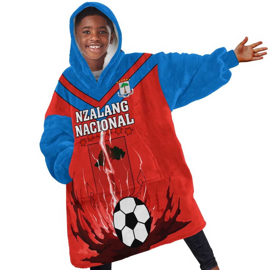 Support Nzalang Nacional - Equatorial Guinea Football KId Wearable Blanket Hoodie