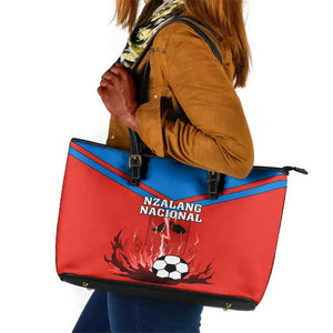 Support Nzalang Nacional - Equatorial Guinea Football Leather Tote Bag