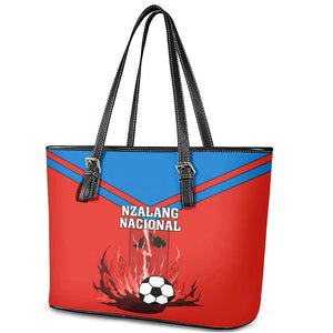 Support Nzalang Nacional - Equatorial Guinea Football Leather Tote Bag