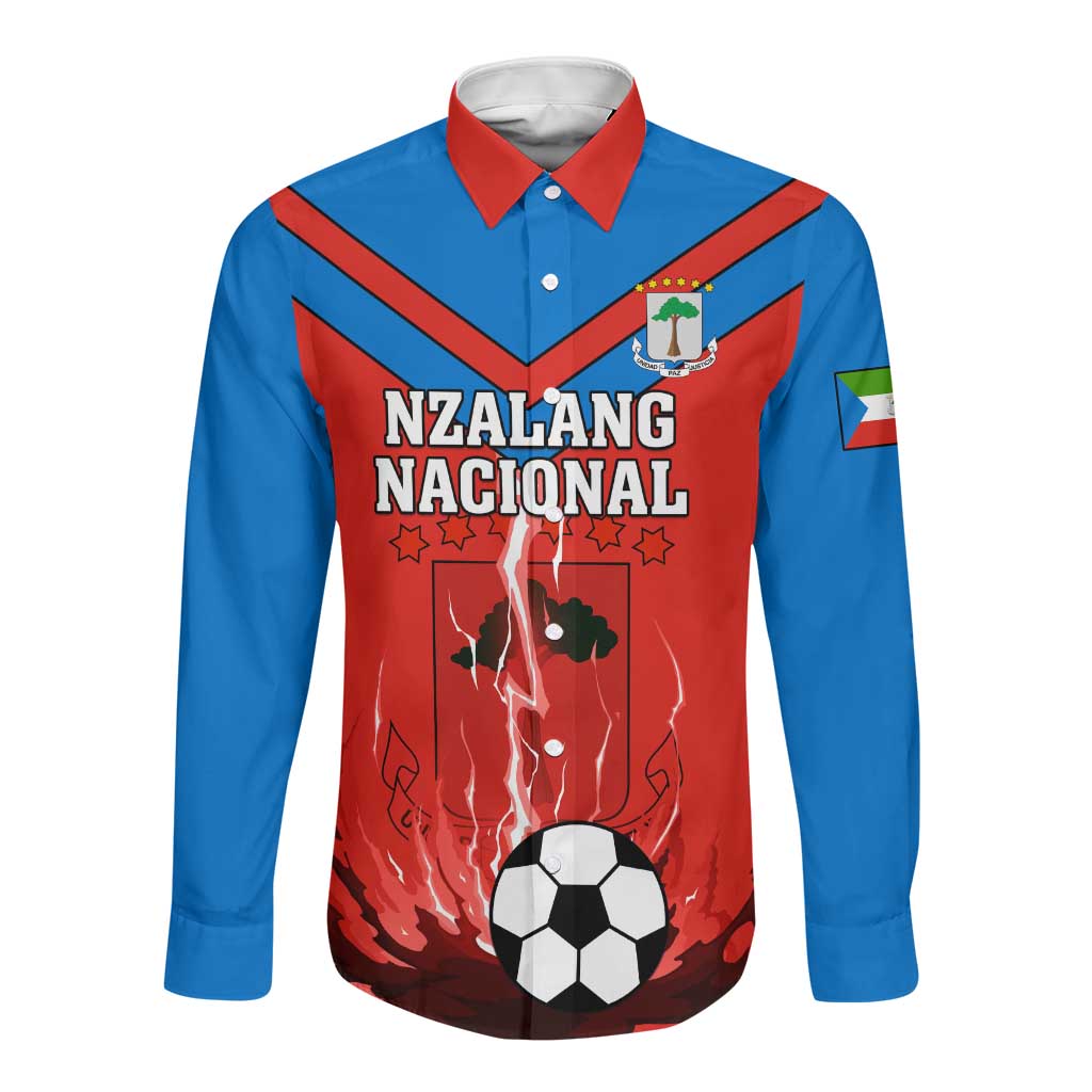 Support Nzalang Nacional - Equatorial Guinea Football Long Sleeve Button Shirt