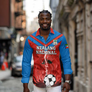 Support Nzalang Nacional - Equatorial Guinea Football Long Sleeve Button Shirt