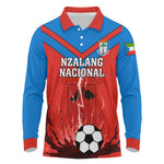 Support Nzalang Nacional - Equatorial Guinea Football Long Sleeve Polo Shirt