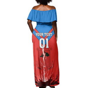 Support Nzalang Nacional - Equatorial Guinea Football Off Shoulder Maxi Dress