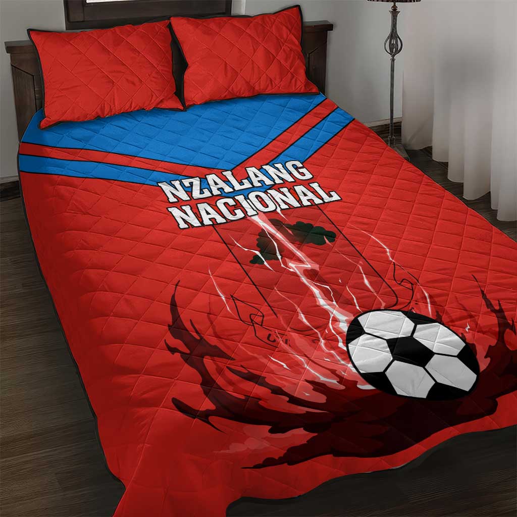 Support Nzalang Nacional - Equatorial Guinea Football Quilt Bed Set