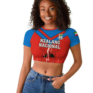 Support Nzalang Nacional - Equatorial Guinea Football Raglan Cropped T shirt