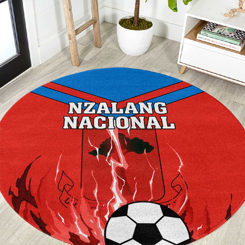 Support Nzalang Nacional - Equatorial Guinea Football Round Carpet