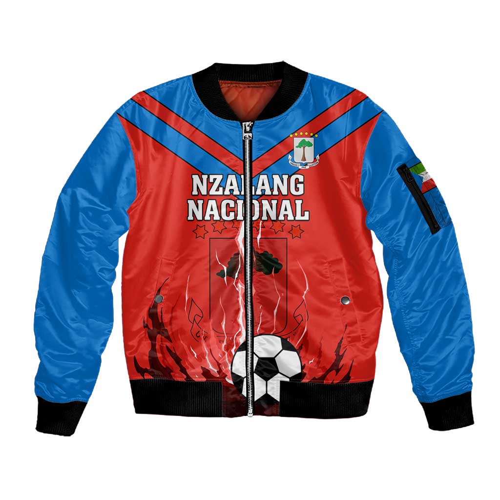 Support Nzalang Nacional - Equatorial Guinea Football Sleeve Zip Bomber Jacket