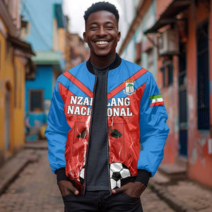 Support Nzalang Nacional - Equatorial Guinea Football Sleeve Zip Bomber Jacket