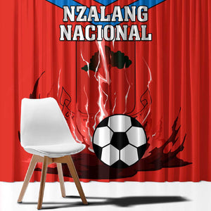 Support Nzalang Nacional - Equatorial Guinea Football Window Curtain