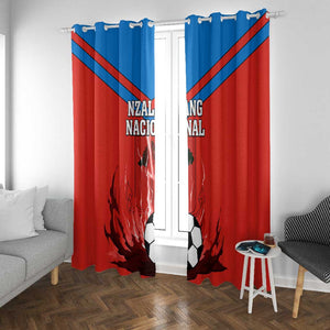 Support Nzalang Nacional - Equatorial Guinea Football Window Curtain