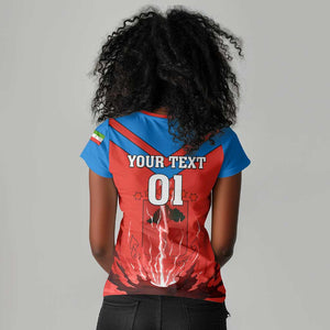 Support Nzalang Nacional - Equatorial Guinea Football Women V-Neck T-Shirt