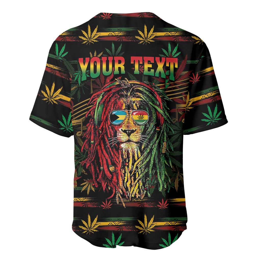 Personalized The Bahamas One Love Reggae Lion Baseball Jersey Caribbean Reggae Spirit