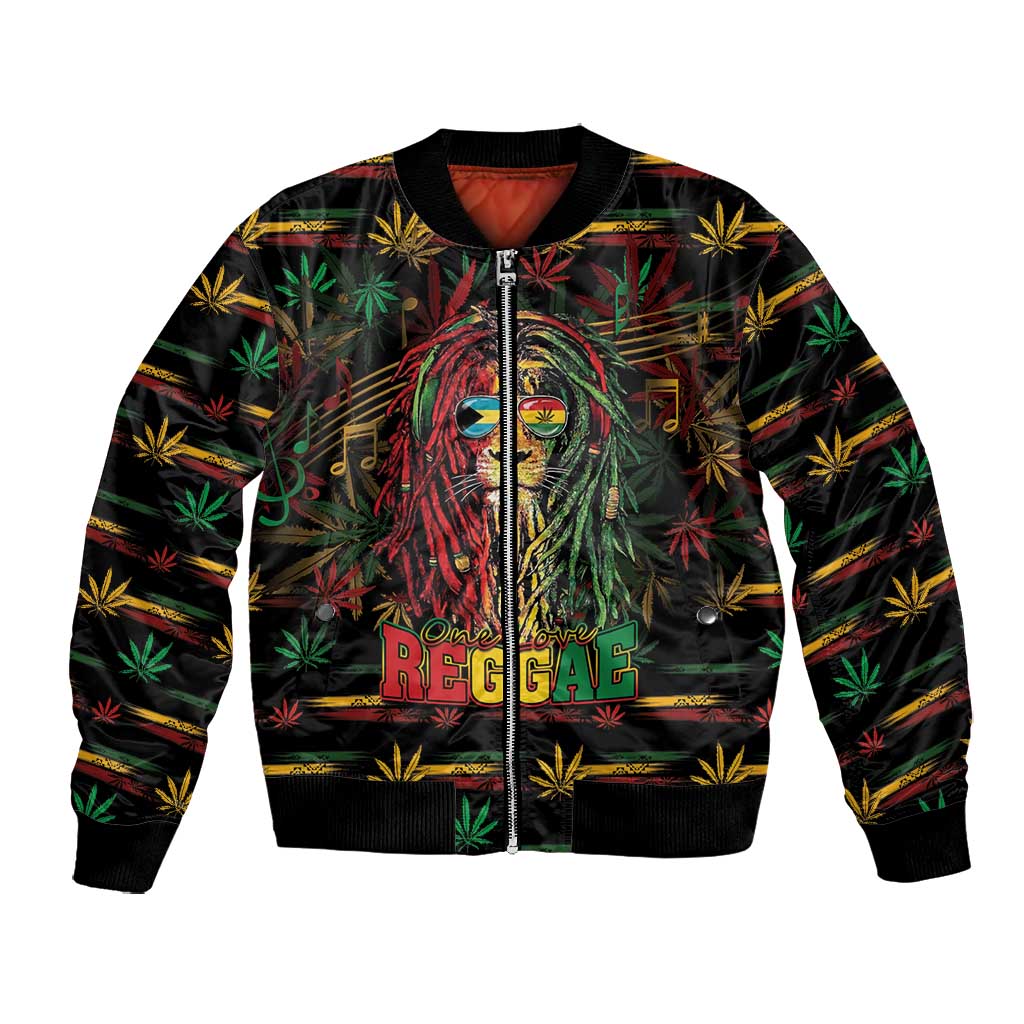 Personalized The Bahamas One Love Reggae Lion Bomber Jacket Caribbean Reggae Spirit