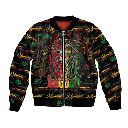 Personalized The Bahamas One Love Reggae Lion Bomber Jacket Caribbean Reggae Spirit