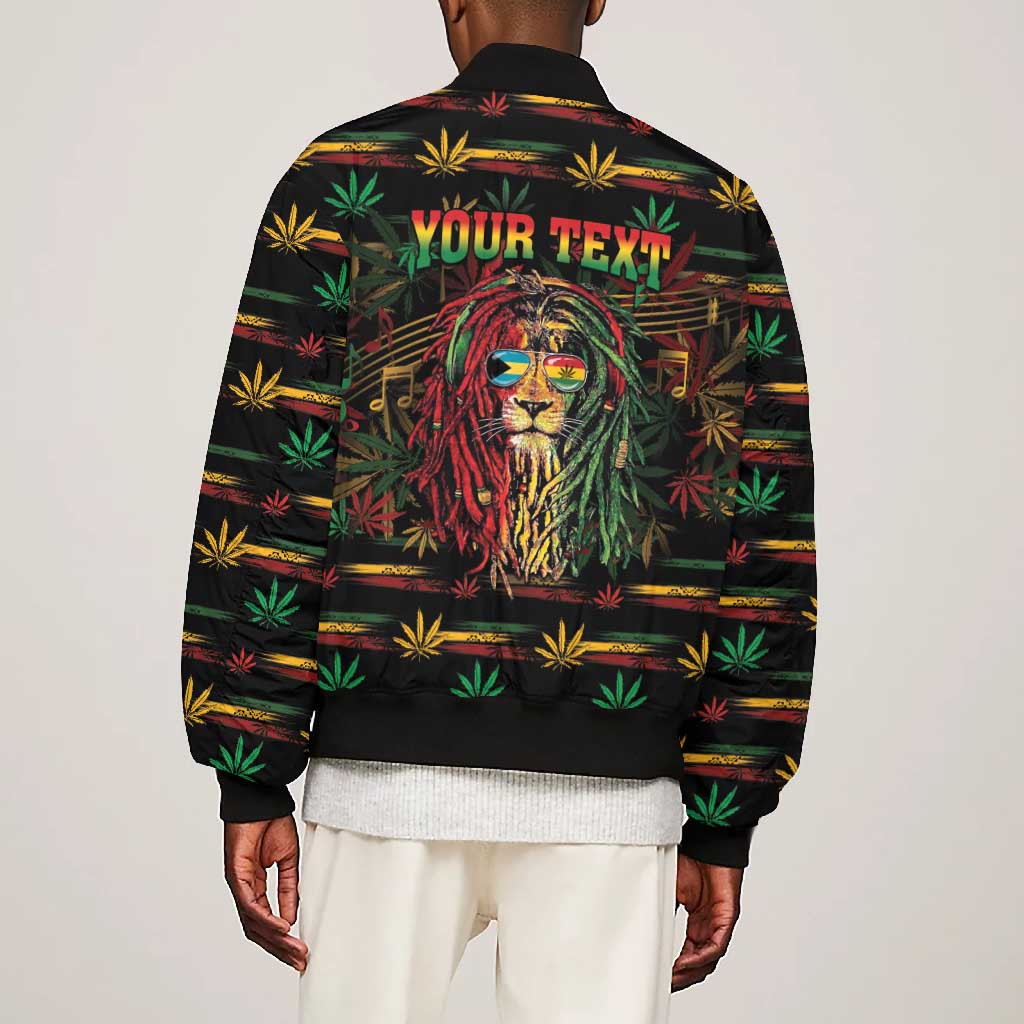 Personalized The Bahamas One Love Reggae Lion Bomber Jacket Caribbean Reggae Spirit