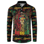 Personalized The Bahamas One Love Reggae Lion Button Sweatshirt Caribbean Reggae Spirit