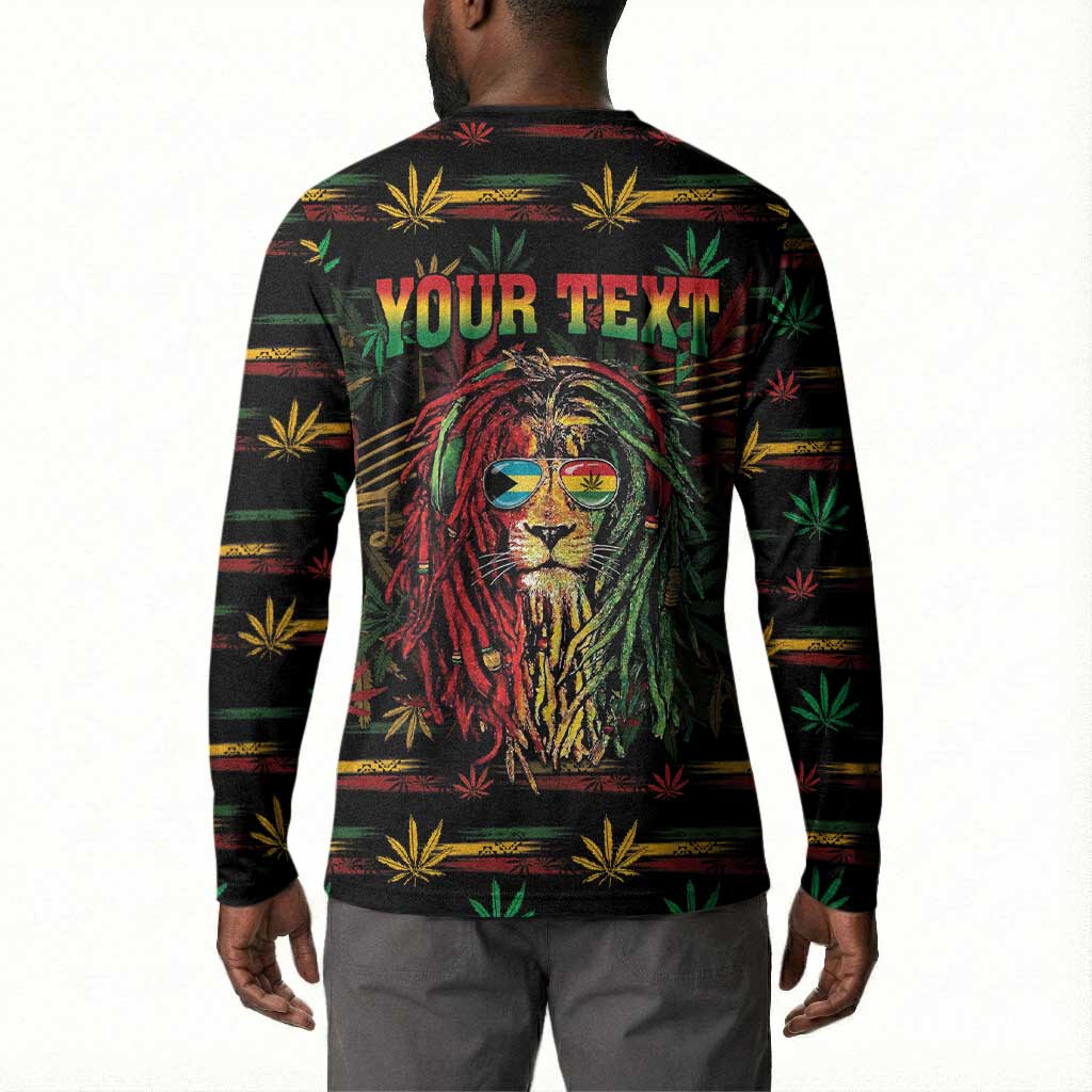 Personalized The Bahamas One Love Reggae Lion Button Sweatshirt Caribbean Reggae Spirit