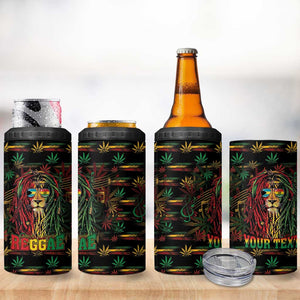 Personalized The Bahamas One Love Reggae Lion 4 in 1 Can Cooler Tumbler Caribbean Reggae Spirit