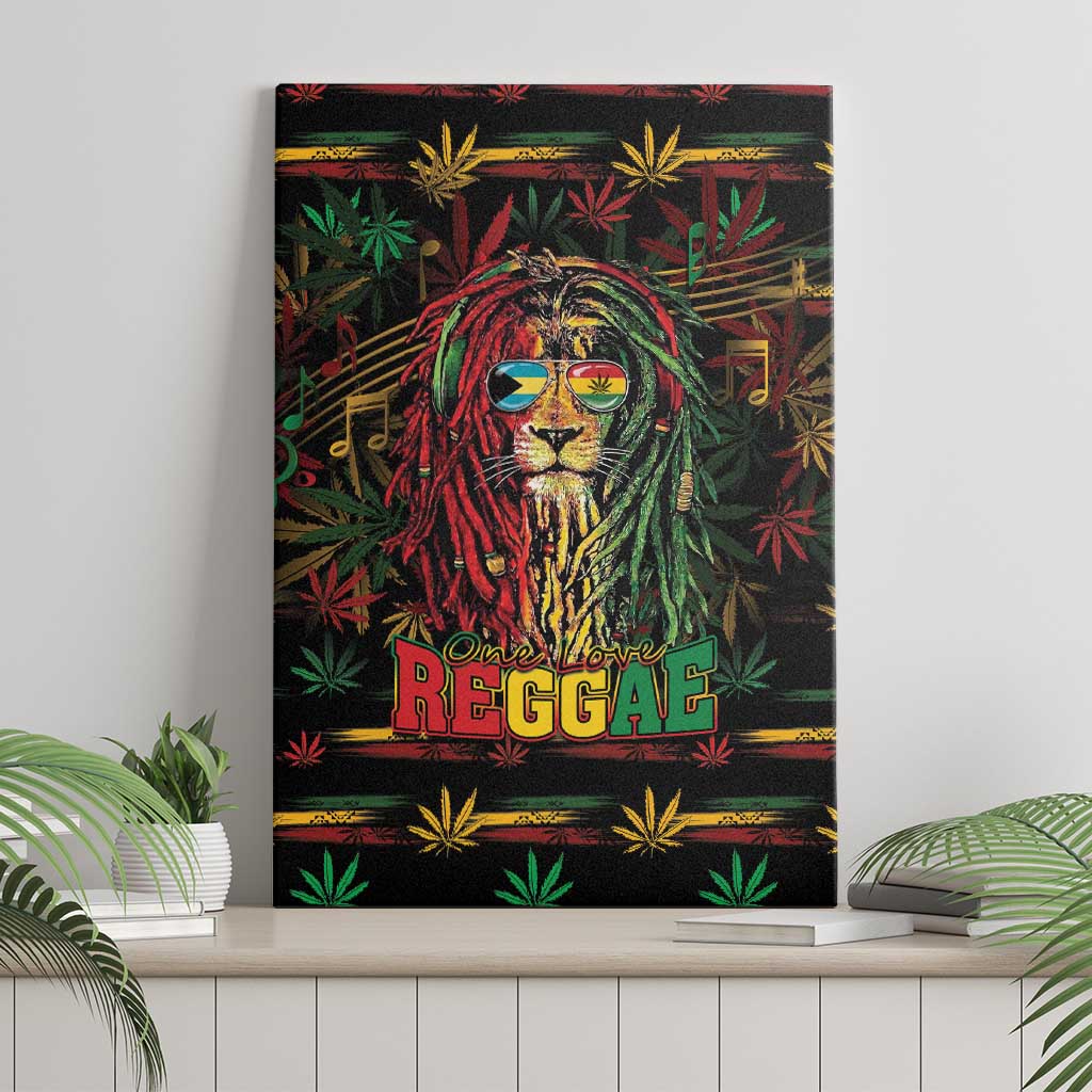 The Bahamas One Love Reggae Lion Canvas Wall Art Caribbean Reggae Spirit