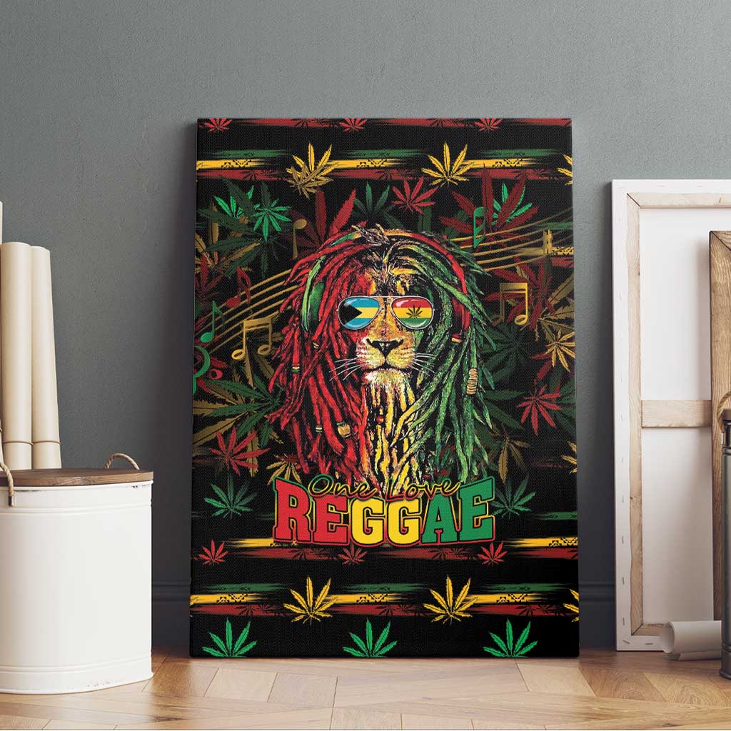 The Bahamas One Love Reggae Lion Canvas Wall Art Caribbean Reggae Spirit