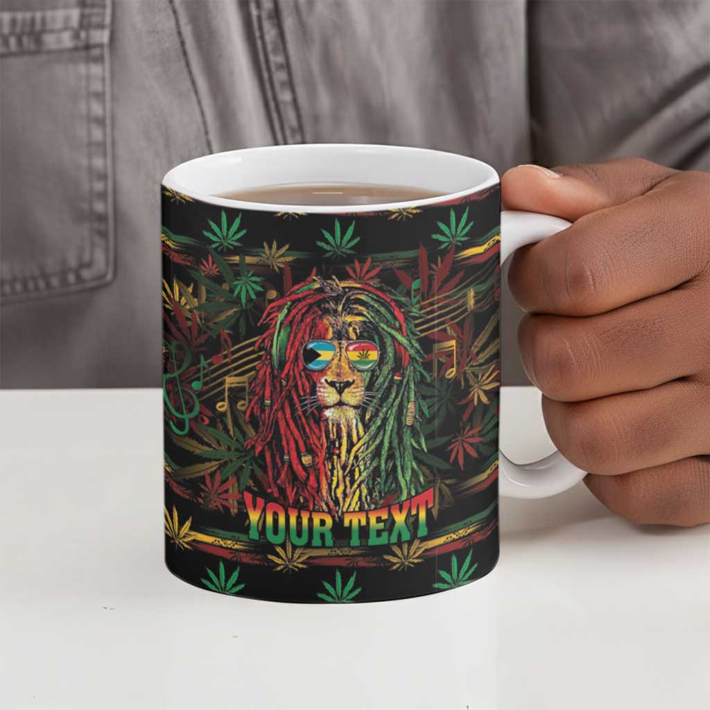 Personalized The Bahamas One Love Reggae Lion Ceramic Mug Caribbean Reggae Spirit