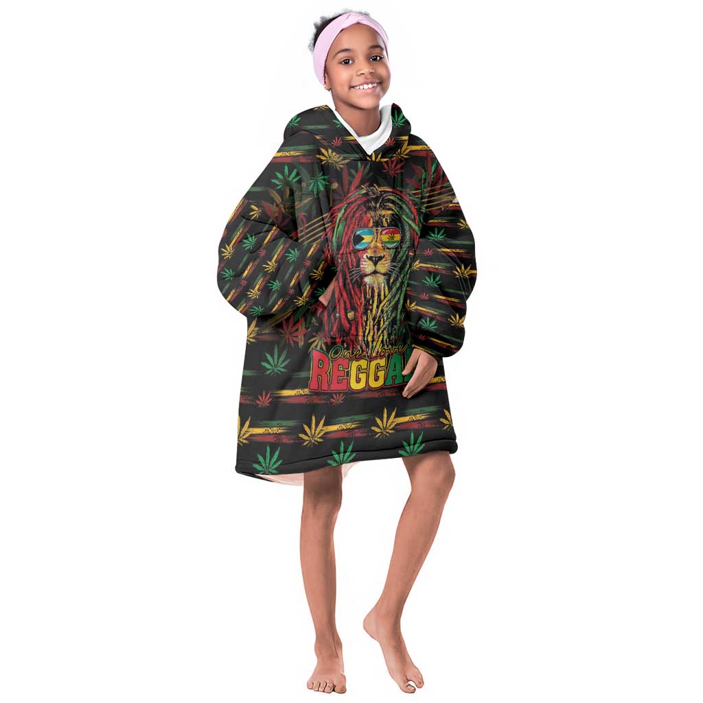 Personalized The Bahamas One Love Reggae Lion Kid Wearable Blanket Hoodie Caribbean Reggae Spirit