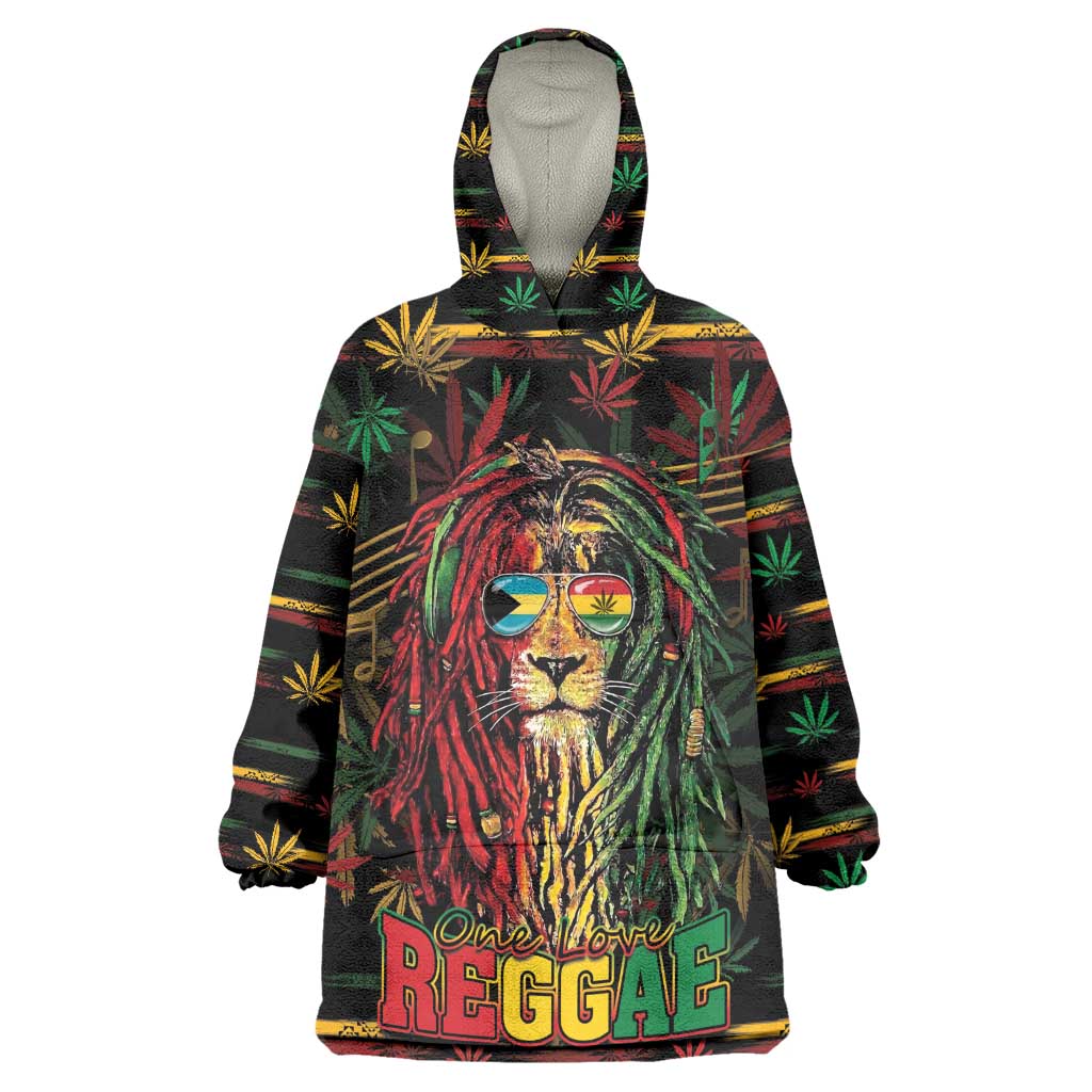 Personalized The Bahamas One Love Reggae Lion Kid Wearable Blanket Hoodie Caribbean Reggae Spirit